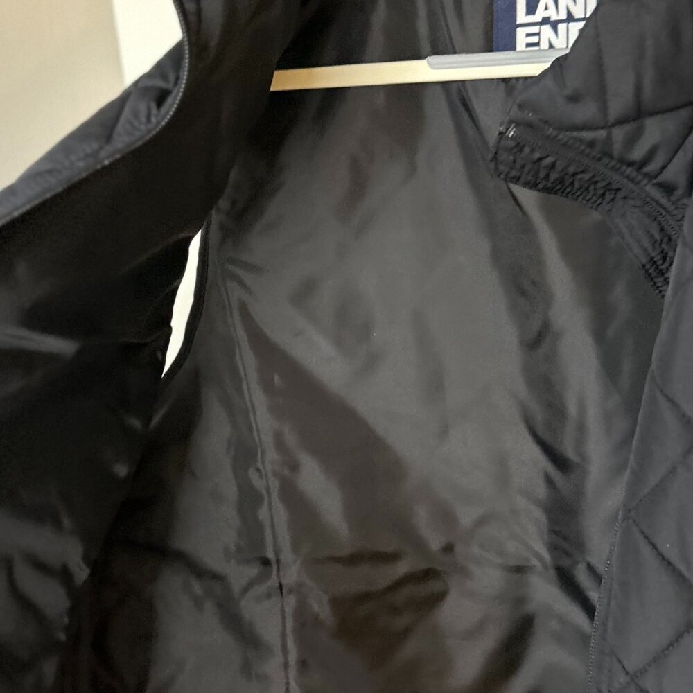Lands‎ End Quilted Zip Front Vest In Black Size Large - Picture 6 of 6